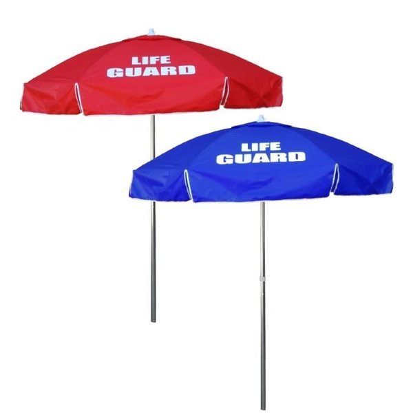 Kemp Usa 6' Umbrella w/ LIFE GUARD Logo - Red 12-004-RED